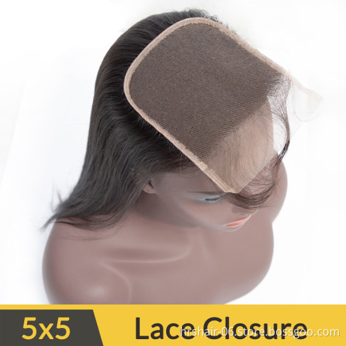 bone straight closure transparent raw 4x4 peruvian  5x5 lace human hair  clousure and frontal for women hair piece